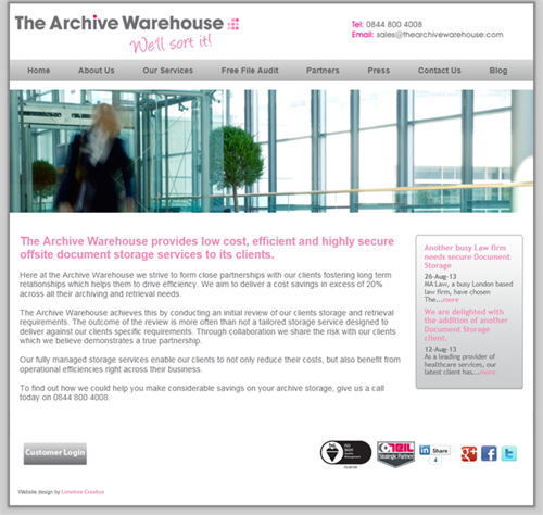 The Archive Warehouse Home Page
